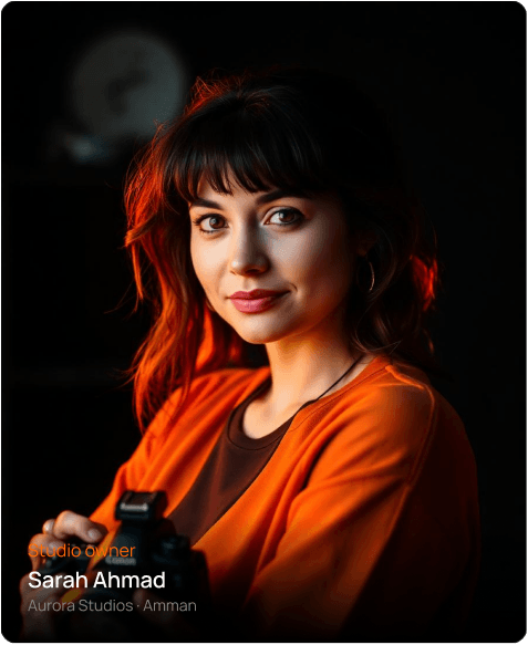 Sarah Ahmad, studio owner at Aurora Studios in Amman